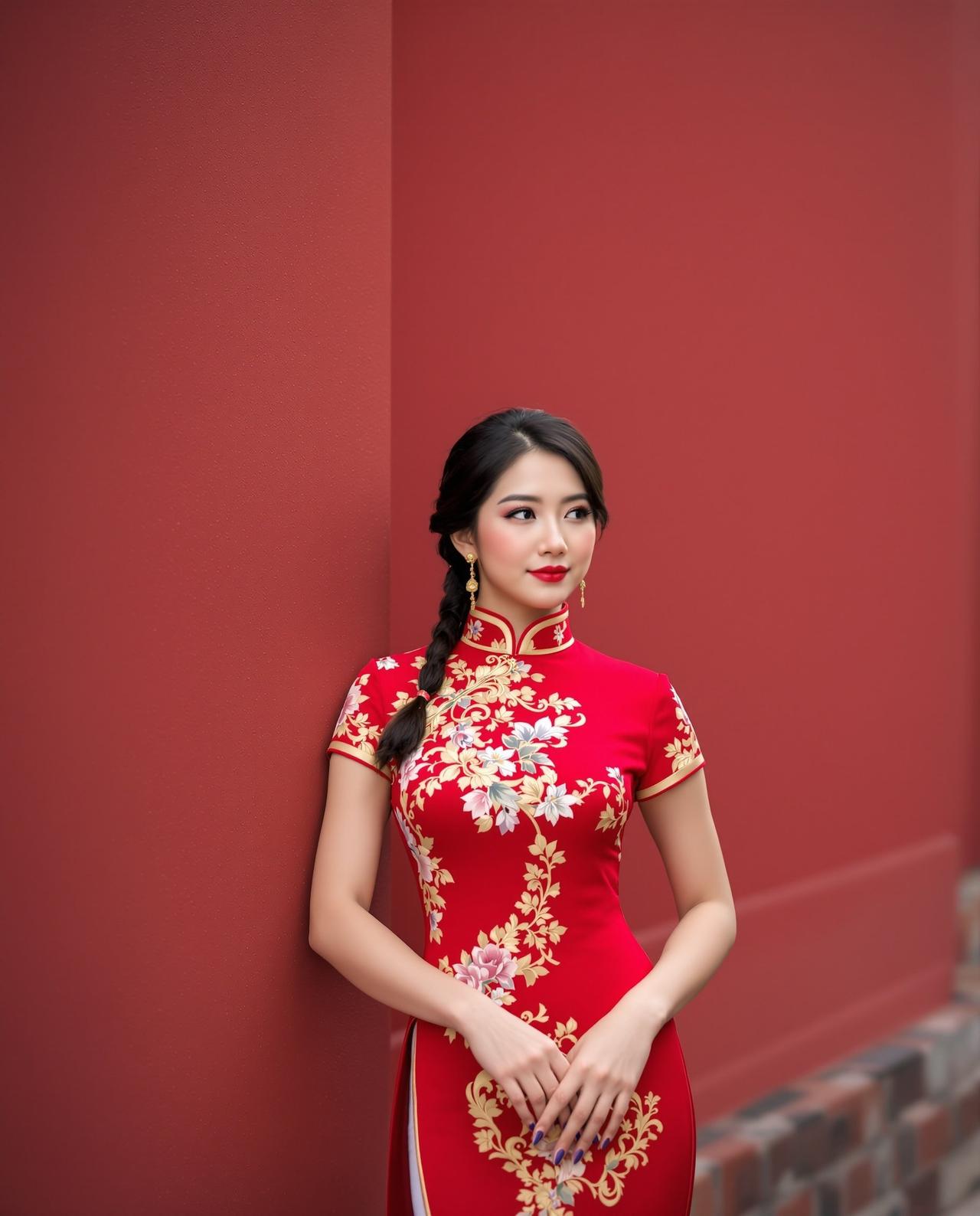 红墙绿瓦 - 红衣女郎 - 美女写真写真